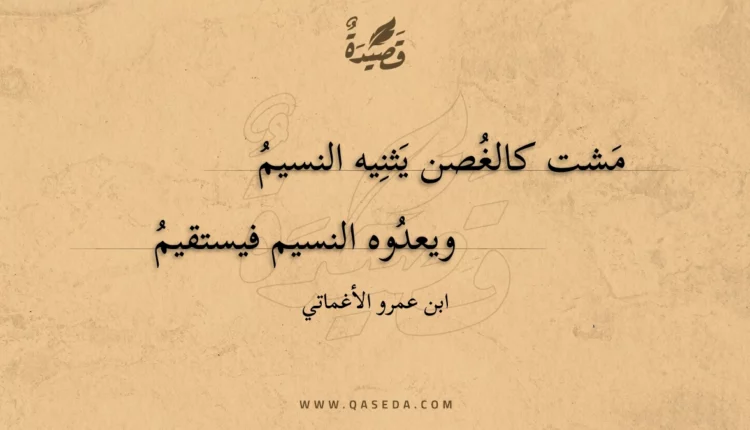 قصيدة مشت كالغصن يثنيه النسيم