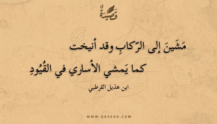 قصيدة مشين إلى الركاب وقد أنيخت