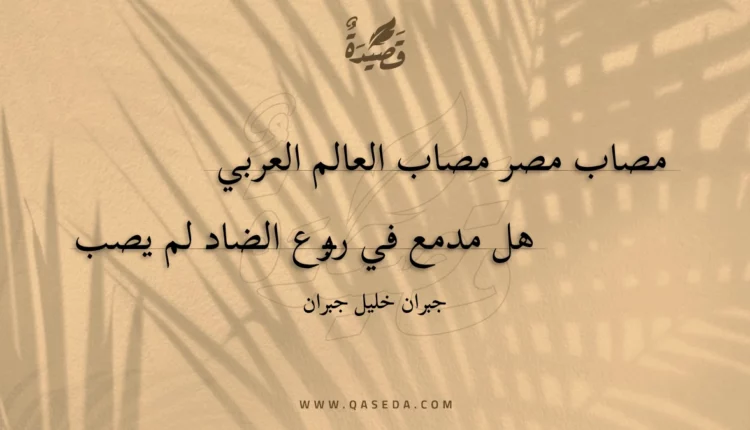 قصيدة مصاب مصر مصاب العالم العربي