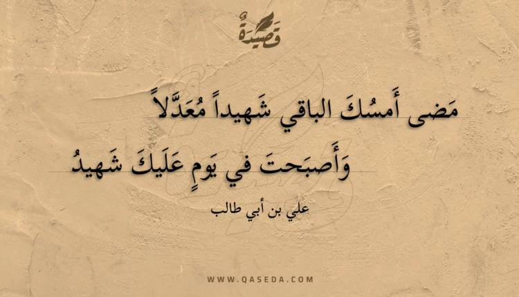 قصيدة مضى أمسك الباقي شهيدا معدلا