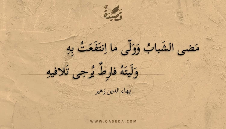 قصيدة مضى الشباب وولى ما انتفعت به