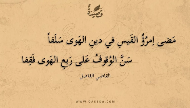 قصيدة مضى امرؤ القيس في دين الهوى سلفا