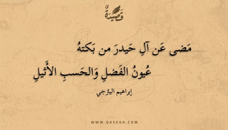 قصيدة مضى عن آل حيدر من بكته
