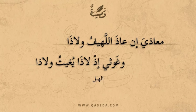 قصيدة معاذي إن عاذ اللهيف ولاذا