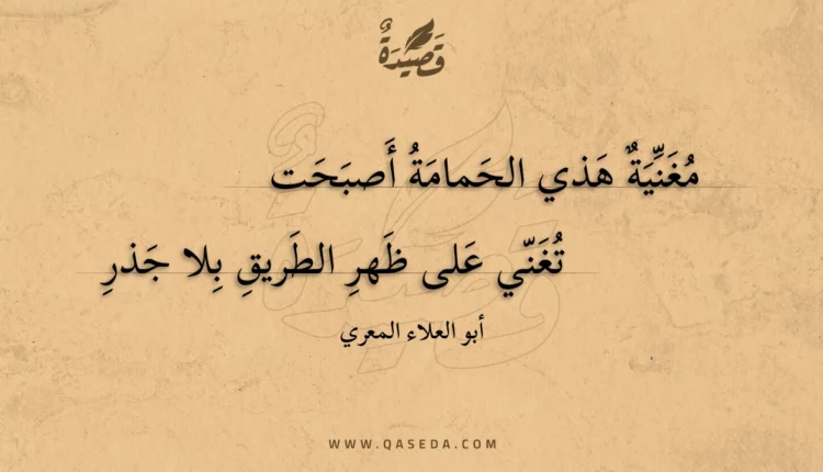 قصيدة مغنية هذي الحمامة أصبحت