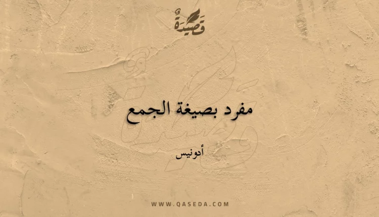 قصيدة مفرد بصيغة الجمع