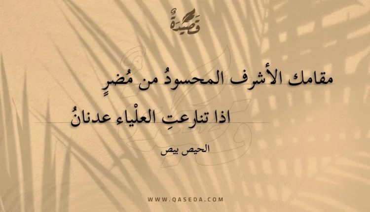 قصيدة مقامك الأشرف المحسود من مضر