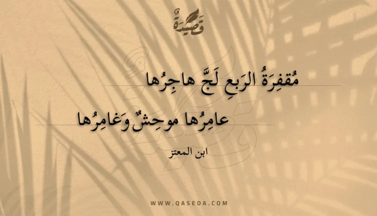 قصيدة مقفرة الربع لج هاجرها