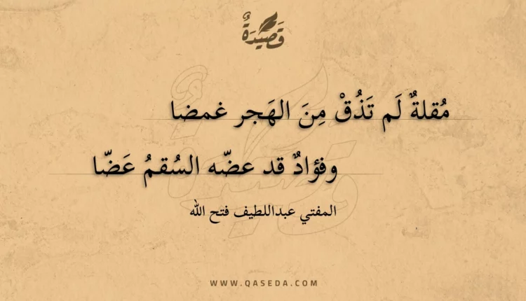 قصيدة مقلة لم تذق من الهجر غمضا