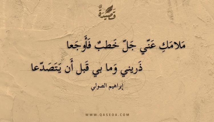 قصيدة ملامك عني جل خطب فأوجعا