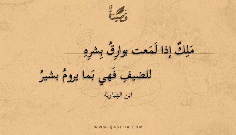 قصيدة ملك إذا لمعت بوارق بشره