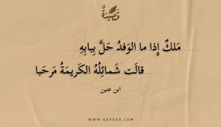 قصيدة ملك إذا ما الوفد حل ببابه
