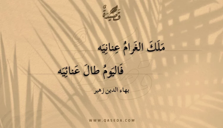 قصيدة ملك الغرام عنانيه