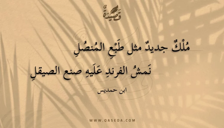 قصيدة ملك جديد مثل طبع المنصل
