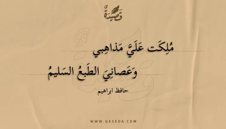 قصيدة ملكت علي مذاهبي