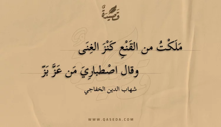 قصيدة ملكت من القنع كنز الغنى