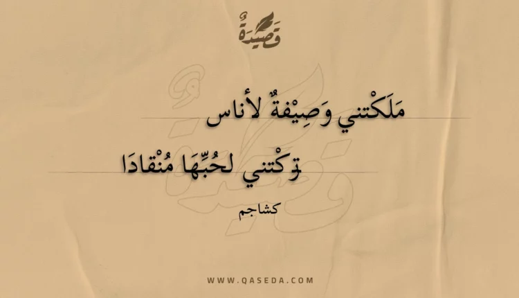 قصيدة ملكتني وصيفة لأناس