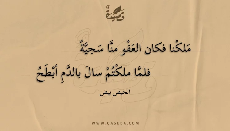 قصيدة ملكنا فكان العفو منا سجية