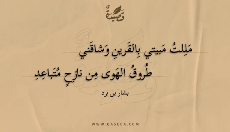 قصيدة مللت مبيتي بالقرين وشاقني