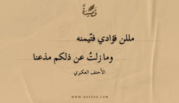 قصيدة مللن فؤادي فتيمنه