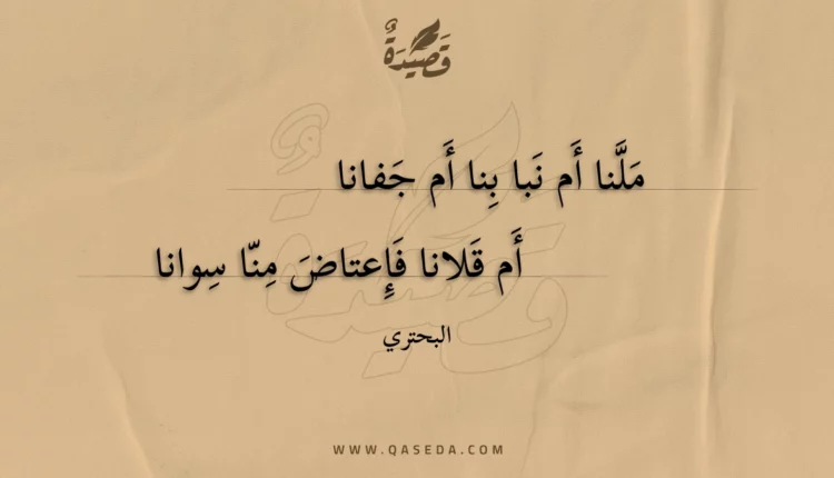قصيدة ملنا أم نبا بنا أم جفانا