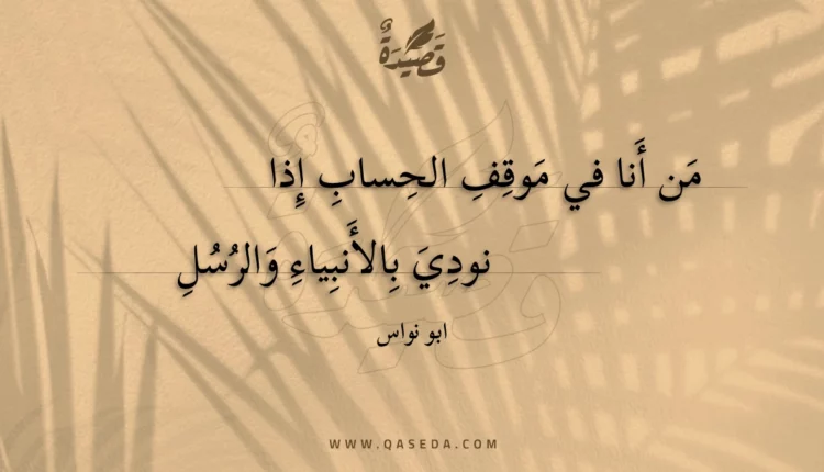 قصيدة من أنا في موقف الحساب إذا