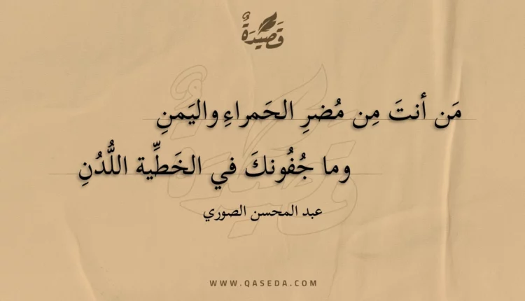 قصيدة من أنت من مضر الحمراء واليمن