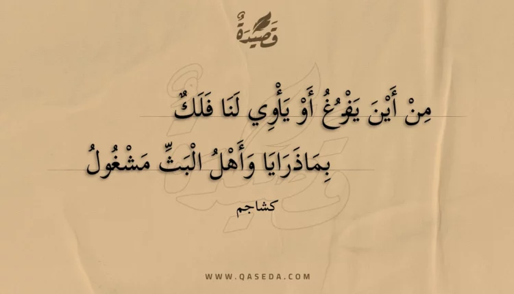 قصيدة من أين يفرغ أو يأوي لنا فلك