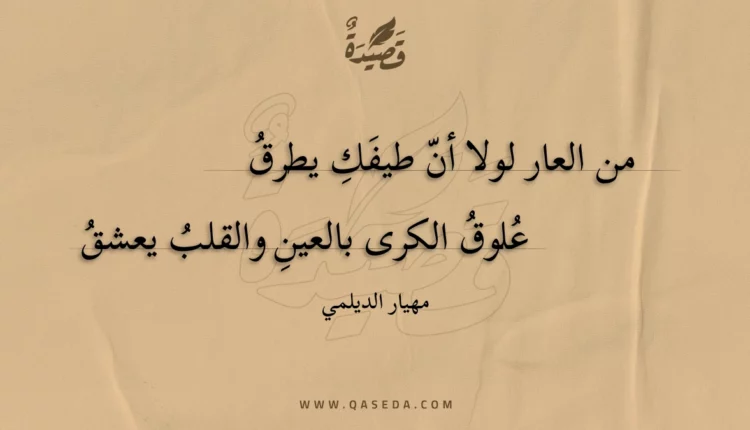 قصيدة من العار لولا أن طيفك يطرق