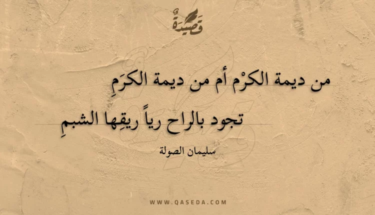 قصيدة من ديمة الكرم أم من ديمة الكرم