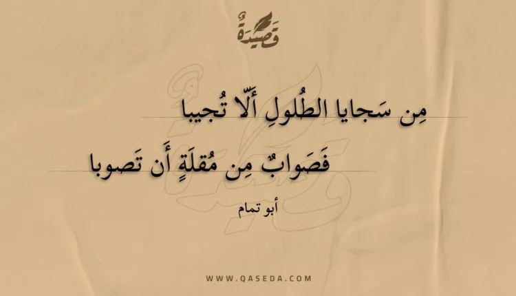 قصيدة من سجايا الطلول ألا تجيبا