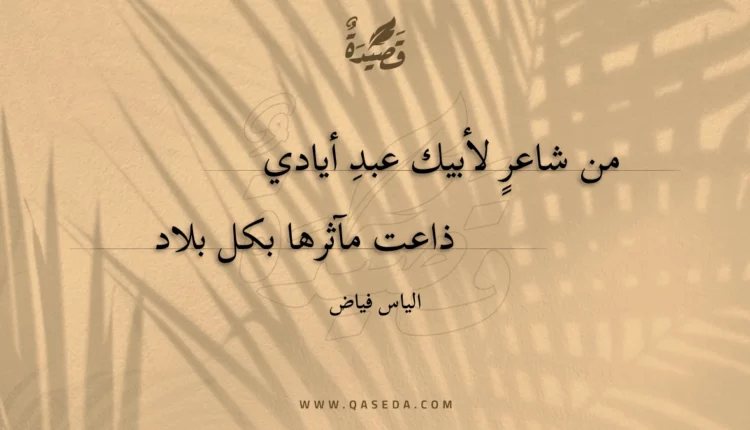 قصيدة من شاعر لأبيك عبد أيادي