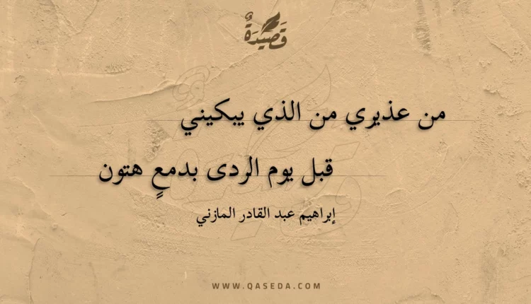 قصيدة من عذيري من الذي يبكيني