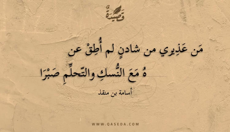 قصيدة من عذيري من شادن لم أطق عن