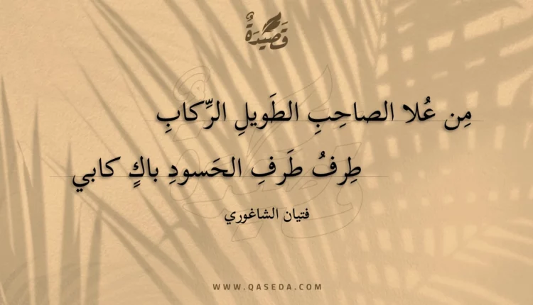 قصيدة من علا الصاحب الطويل الركاب