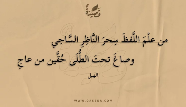 قصيدة من علم اللفظ سحر الناظر الساجي