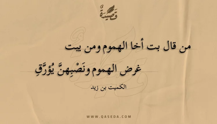 قصيدة من قال بت أخا الهموم ومن يبت