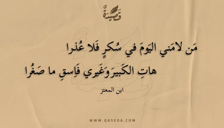 قصيدة من لامني اليوم في سكر فلا عذرا