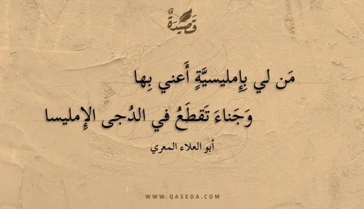 قصيدة من لي بإمليسية أعني بها
