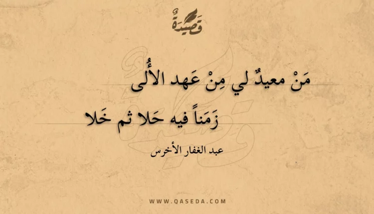 قصيدة من معيد لي من عهد الألى