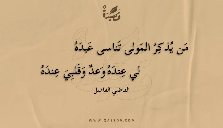 قصيدة من يذكر المولى تناسى عبده