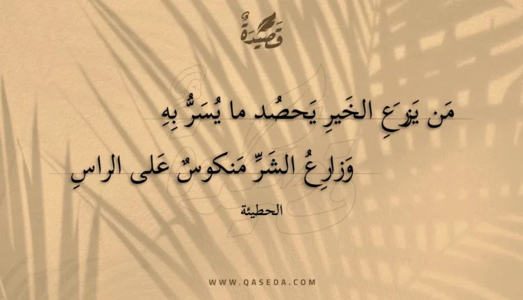 قصيدة من يزرع الخير يحصد ما يسر به
