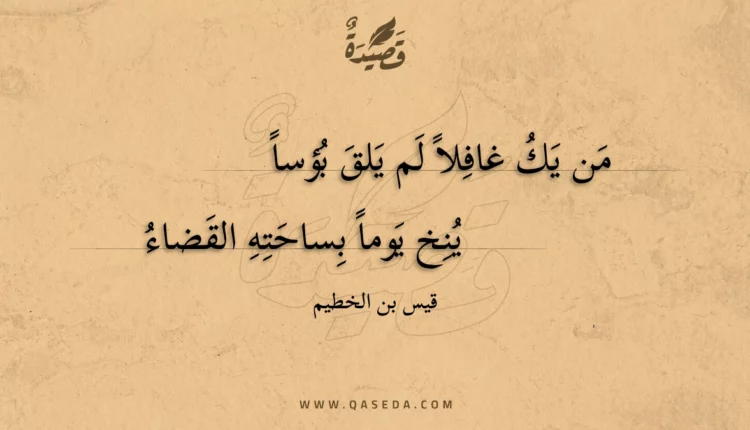 قصيدة من يك غافلا لم يلق بؤسا