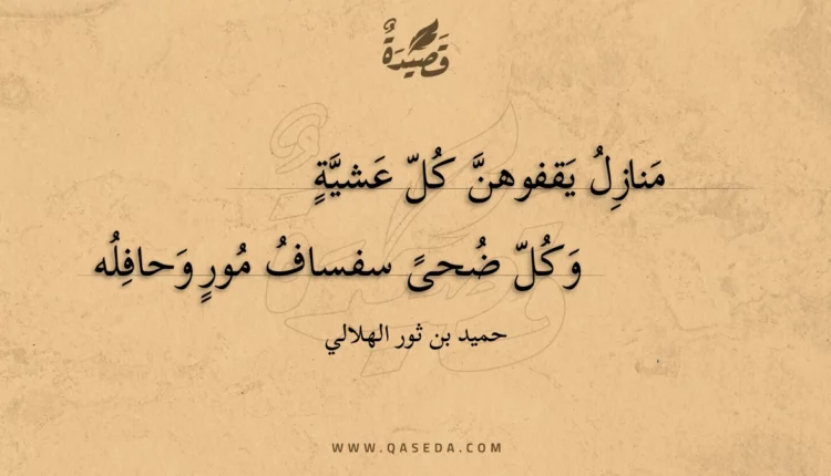 قصيدة منازل يقفوهن كل عشية