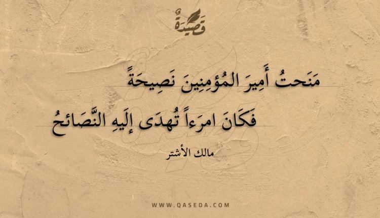 قصيدة منحت أمير المؤمنين نصيحة