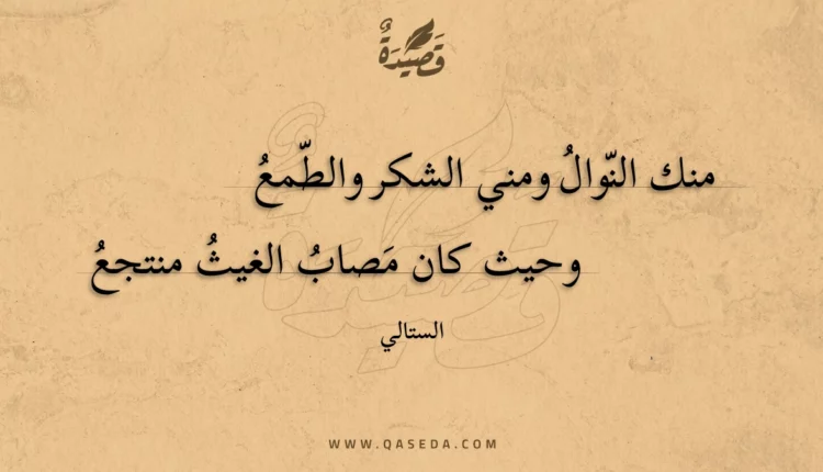 قصيدة منك النوال ومني الشكر والطمع