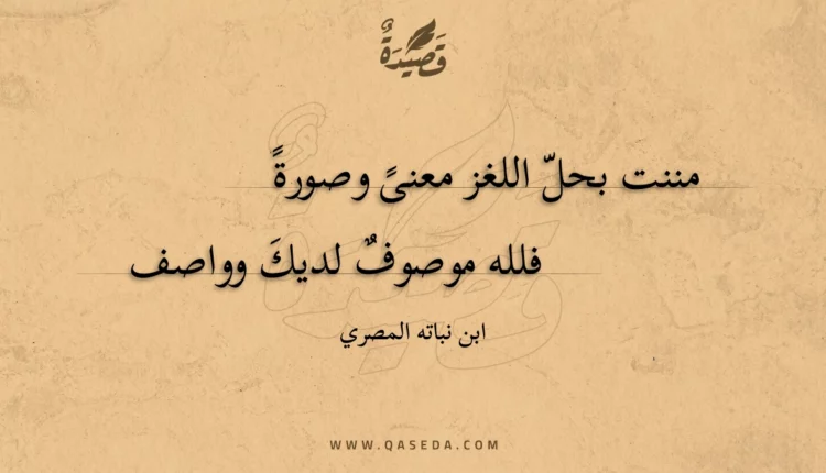 قصيدة مننت بحل اللغز معنى وصورة