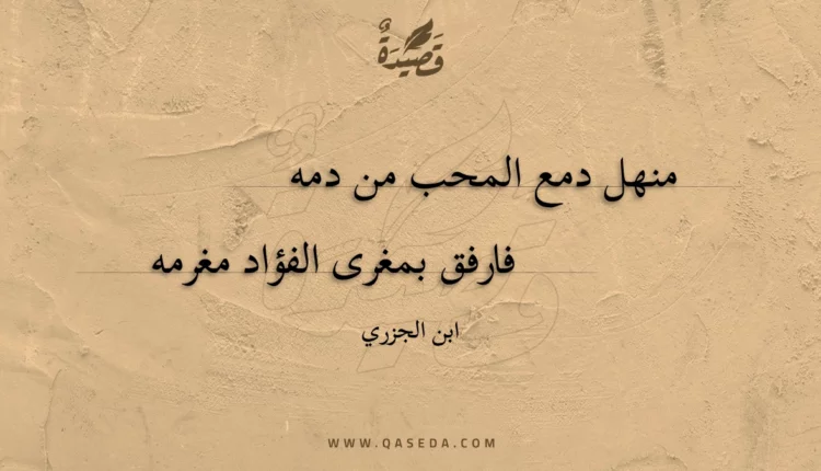 قصيدة منهل دمع المحب من دمه