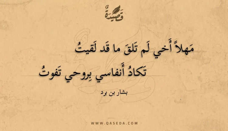 قصيدة مهلا أخي لم تلق ما قد لقيت