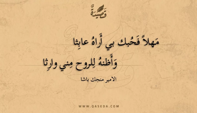 قصيدة مهلا فحبك بي أراه عابثا